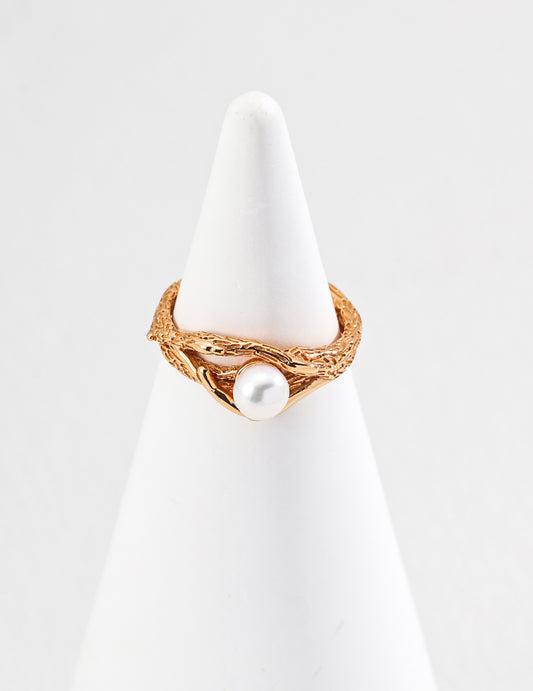 Aprielle Jewelry S925 Sterling Silver Minimalist Pearl Ring