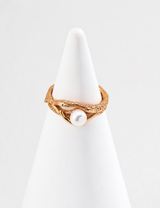 Aprielle Jewelry S925 Sterling Silver Minimalist Pearl Ring