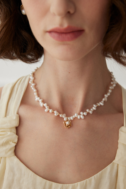 Aprielle Jewelry Camellia Pearl Necklace