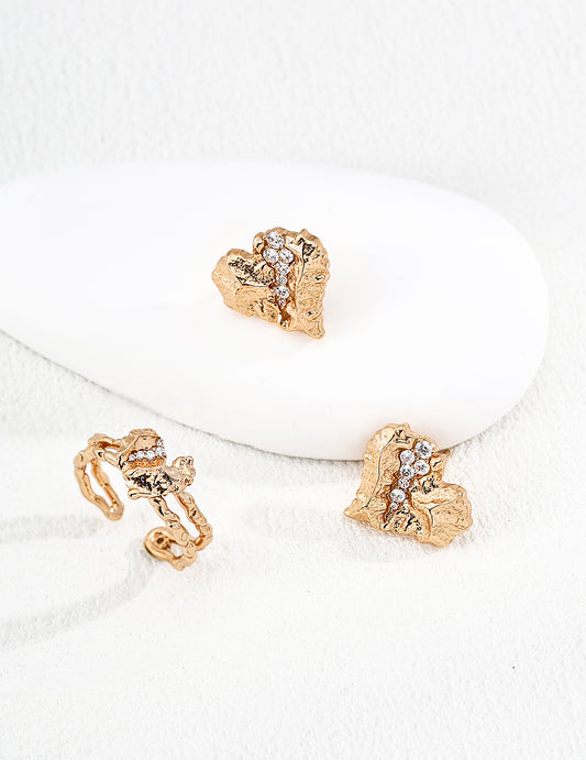 Heart and Texture Earrings