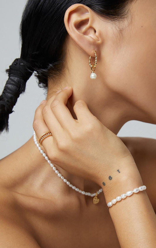 Braided Radiance Pearl Hoops