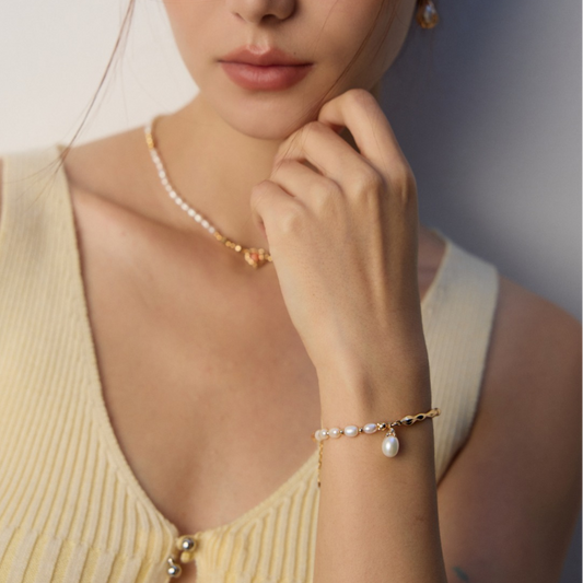 Aprielle Jewelry S925 Sterling Silver Pearl Bracelet