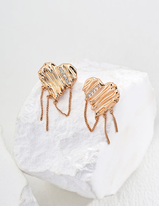 Sterling Silver Heart-shaped Earrings