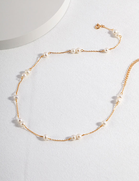 Pearl and Gold Adjustable Necklace