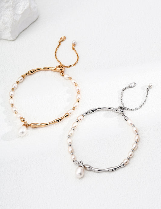 Aprielle Jewelry S925 Sterling Silver Pearl Bracelet