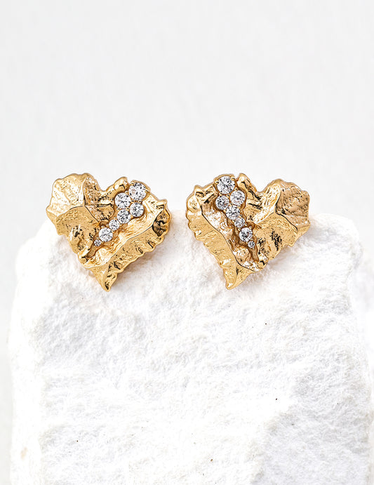 Heart and Texture Earrings