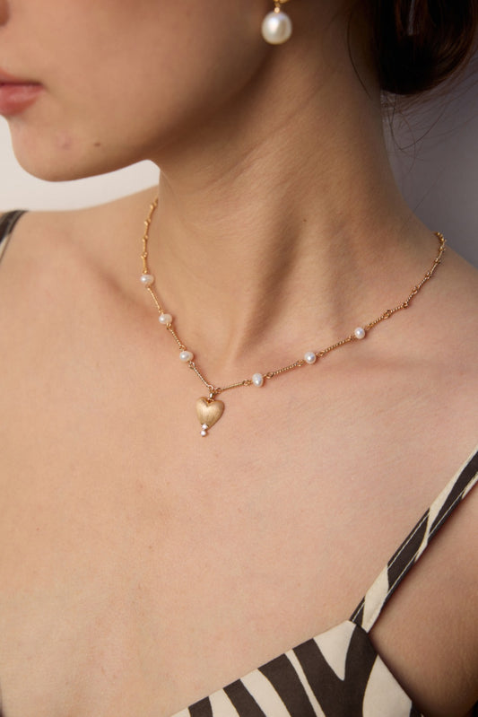 Aprielle Jewelry S925 Sterling Silver Pearl Pendant Necklace with Zircon