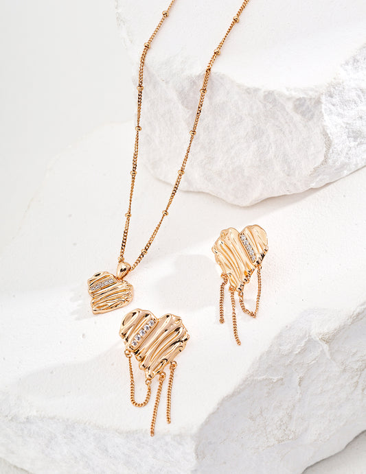 Sterling Silver Heart-shaped Set