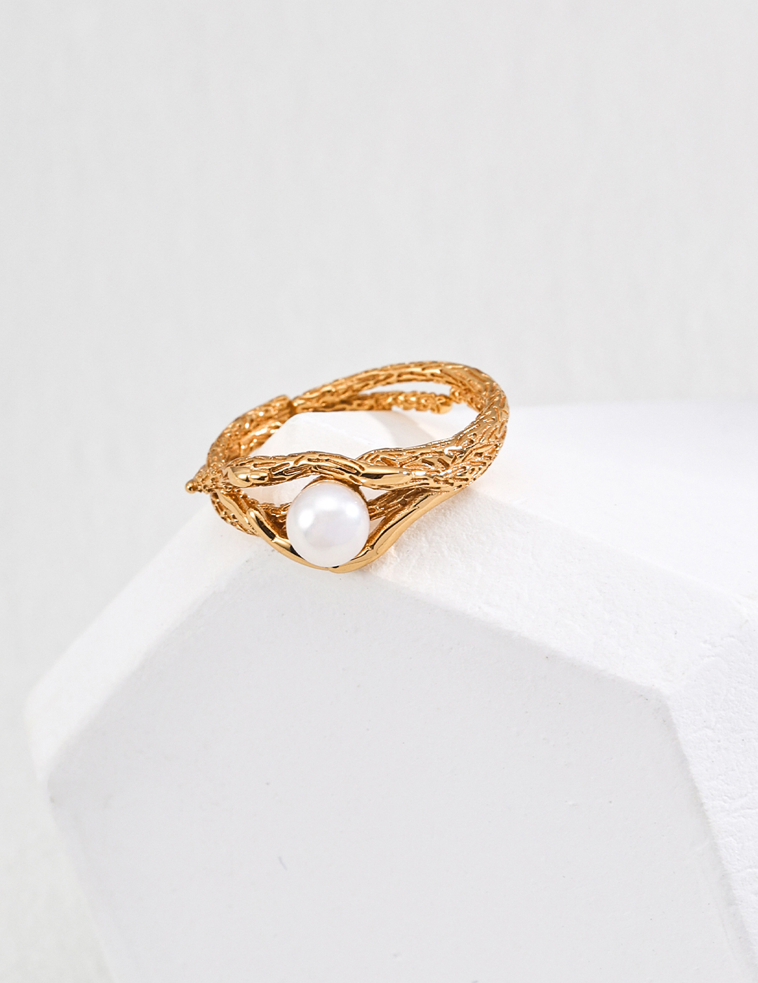 Aprielle Jewelry S925 Sterling Silver Minimalist Pearl Ring