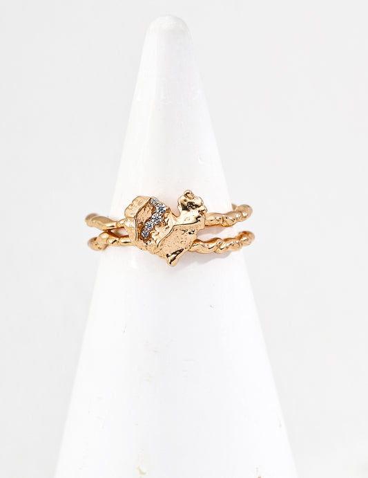 Heart and Texture Ring