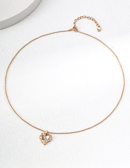 Heart and Texture Necklace