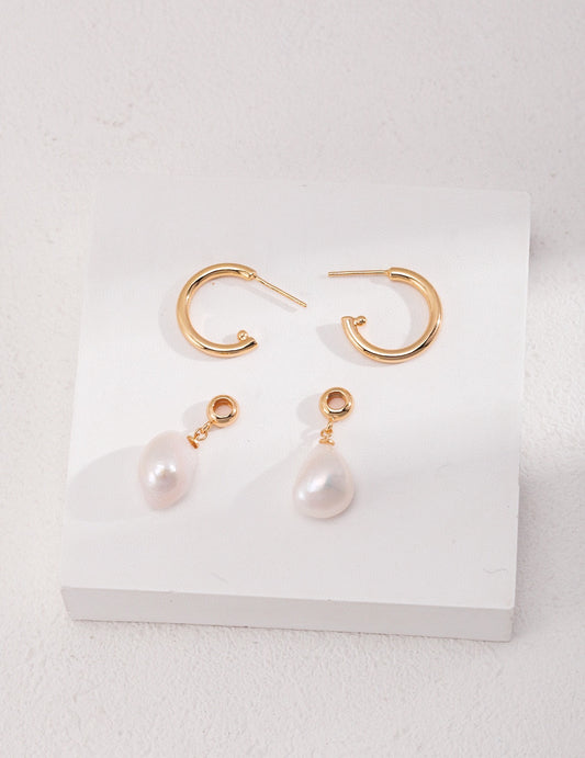 S925 Sterling Silver Pearl Dewdrop Earrings