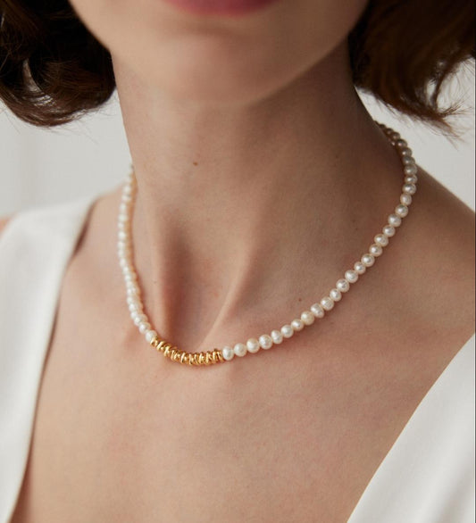 Stardust Sterling Silver and Pearl Necklace