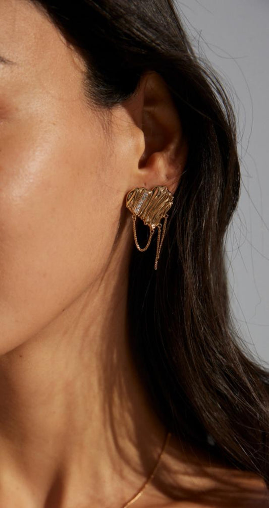 Sterling Silver Heart-shaped Earrings