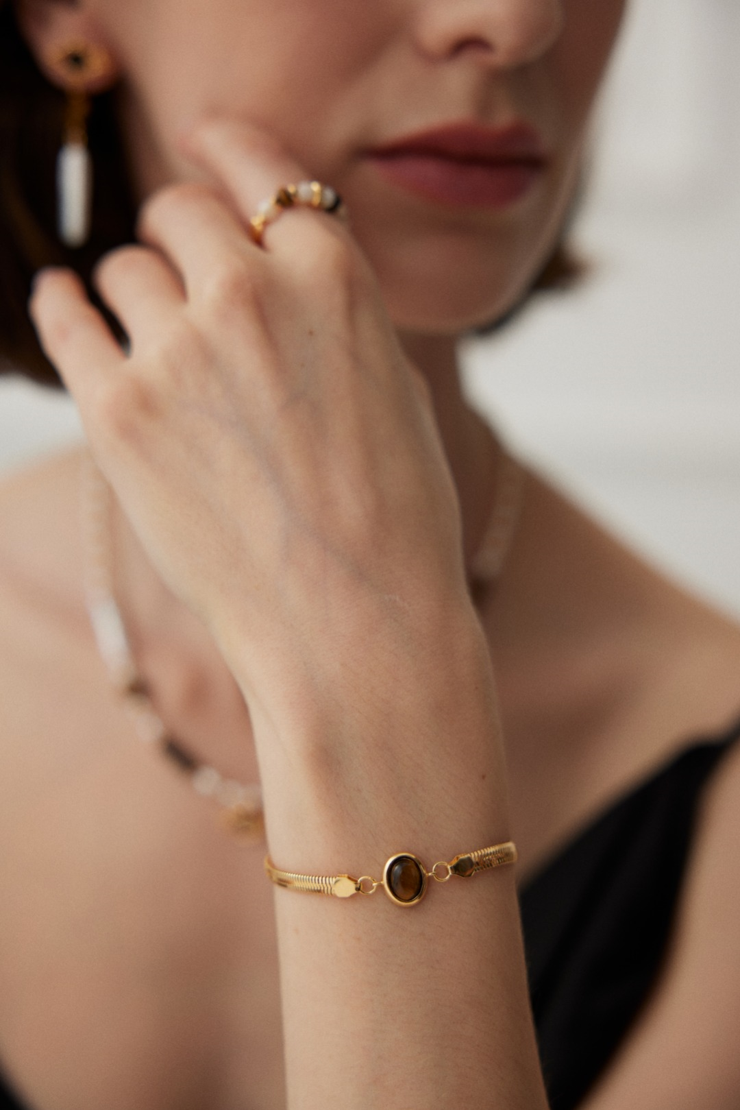 Aprielle Jewelry Lapis Lazuli/Tiger Eye Stone Bracelet